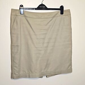 Merona khaki lined Skirt w/pockets size 14 hidden back zipper